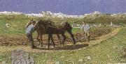 Giovanni Segantini Ploughing oil painting artist